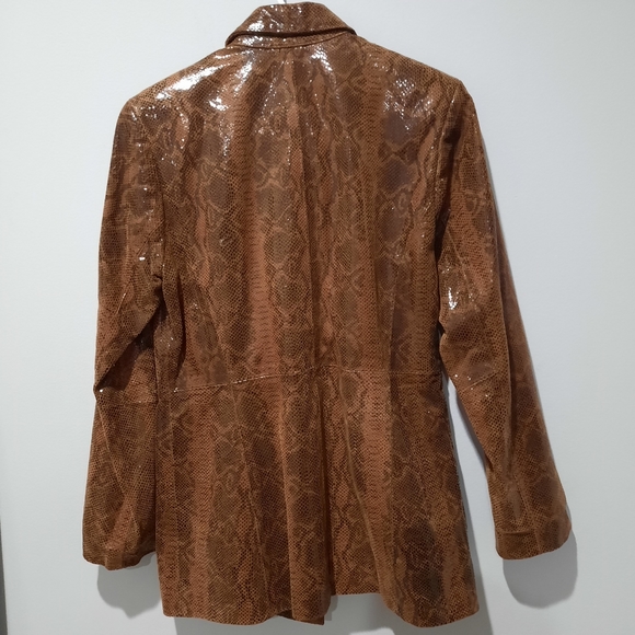 INC Internacional Concep  leather phython  snake print jacket - Picture 4 of 7